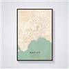 YMXCNM Quadri Soggiorno,Napoli Italia Mappa della Città Stampe Poster Pittura Murale Arte Colorata Pittura Rettangolo Pop Artwork per Soggiorno Camera da Letto Home Decor, 30X40Cm / 11.81X15.74 in
