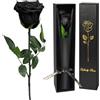 Yamonic Rosa Stabilizzata Regalo Donna,Rosa Eterna con Steli Regalo per Donne Compleanno,Idee Regali per Lei,Regali Mamma Natale San Valentino Festa della Mamma,Vera Rosa Nera