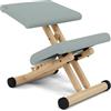 Varier Multi - Sedia inginocchiata compatta e pieghevole. Salvaspazio e stabile. Legno marrone chiaro laccato con rivestimento verde chiaro.