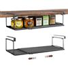 Pinkgarden Cestello Sottoripiano Estensibile in Metallo, Organizzatore Sospeso senza Forature per Cucina, Ufficio, Dispensa e Armadio, Standard, Nero