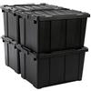 Iris Ohyama, Scatole Pieghevoli, 68L, Set di 4, Nero, Grande, Solido, Impilabile, Per Garage, Scaffali, Scatola Organizer, Plastica, Contenitore, DDSKT-700