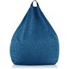 Deshome Pouf sacco medio da esterno e interno - Pouf Poltrona sfoderabile idrorepellente, Puff Bean Bag Chair design moderno per giardino soggiorno camera da letto Light Pouf Blu
