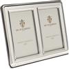 SEC OF FLORENCE 7378/6x9DOPPIAIT Cornice Portafoto in Argento Massiccio 925 con Retro in Legno Mogano
