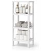 sugodesign Ombeg Scaffale a 4 ripiani, bianco/grigio/nero, in plastica, rettangolare, autoportante, moderno, multiuso, per bagno, cucina, soggiorno (bianco)