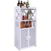 VIIROUD Mobiletto portaoggetti piccolo per WC, supporto per carta igienica, colonna, armadio da bagno, armadio, mensola regolabile, gambe resistenti all'acqua, 40 x 25 x 90 cm, bianco