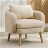 GYNGTLC Teddy Chair, cuscino extra spesso, sedia per divano imbottita, sedia per il tempo libero, comoda pouf per momenti di relax (beige+1 seat)