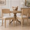 chairus Set di 2 Sedie Cucina in Legno di Gomma Massello Sedia Cucina Moderna con Seduta Imbottita in Lino Sedia da Sala da Pranzo Comoda per Cucina/Soggiorno/Ristorante, Beige