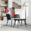 Generico Sedia Relax con Sgabello in Tessuto Patchwork,Multicolore,10.85kg,328198