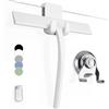 GÜTEWERK Tergivetro in silicone per doccia 23 cm, supporto 2 in 1, Bianco
