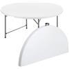 OM SHOWROOM Tavolo Rotondo Pieghevole da Catering Ø 152 x H 74 cm - Piano in HDPE, Telaio in Acciaio - Portatile, Salvaspazio, Professionale