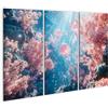 islandburner Prime - Quadro su tela, motivo: meduse luminose nella barriera corallina rosa