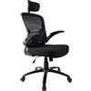 ZIK Sedia da Ufficio e Scrivania Certificata EN 1335 Poltrona Ergonomica con Supporto Lombare Braccioli e Poggiatesta, Direzionale Girevole con Ruote (Nero)