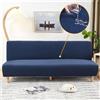 WWQQKJ Copridivano Senza Braccioli 2 3 Posti Elasticizzato Jacquard Impermeabile Antimacchia Fodera per Divano Letto Antiscivolo Lavabile Pieghevole Clic Clac Copri Divano(Blu,190-210cm)