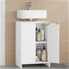Hzuaneri Mobile Sottolavabo per Bagno, Mobiletto da Bagno, 2 cassetti, Ripiani Regolabili, Autoportante, ampio spazio contenitivo, Moderno, 30 x 40 x 60 cm, Bianco BC00403X