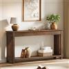 Tribesigns Tavolo consolle d'ingresso in legno, tavolo d'ingresso con ripiano inferiore di stoccaggio, consolle dietro il divano, per soggiorno, corridoio, ingresso, marrone rustico 160x35x85 cm