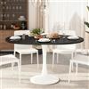 GAWYOEX Tavolo da pranzo rotondo allungabile, 100/140 x 40 x 75 cm, per 2-6 persone, tavolino da salotto, tavolo da pranzo, piano in legno e gambe in ferro, tavolo rotondo allungabile per cucina, soggiorno