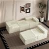 LELEFIDO Divano letto modulare con funzione letto - Divano senza struttura in cord di lusso, divano ad angolo, rivestimento rimovibile e lavabile, configurabile in modo flessibile per soggiorno
