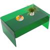 Fyssnn Tavolino in acrilico a 2 livelli, portata 40 kg, spessore 10 mm, moderno, per soggiorno, camera da letto, ufficio, caffè (rosa, verde, arancione) (verde)