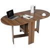 COSTWAY Tavolo Pieghevole da Pranzo per 4-8 Persone, Tavolo in Legno Multiuso per Sala da Pranzo, Soggiorno e Ufficio, 163 x 80 x 75 cm (Marrone)