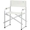 Totò Piccinni Sedia Regista CAMPING BAIA pieghevole in alluminio e textilene resistente robusta leggera con braccioli imbottiti (Beige 1 Pezzo)