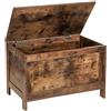 HOOBRO Cassapanca Contenitore, Panca Portaoggetti, Organizzatore Portagiochi con Cernieri di Sicurezza, 76 x 40 x 48 cm, Scarpiera, per Corridoio, Camera da Letto, Marrone Vintage EBF75CW01G1