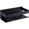 KigKog® Mensola da Doccia Senza Foratura - Mensole Bagno Autoadesivo Nero Opaco Organizzatore da Parete, Acciaio Inox Adesivo Portaoggetti Doccia 23CM, K07-23MB