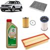 OP Kit tagliando 4 filtri + 5L olio Edge 5W-30 LL per Volkswagen T-Cross 1.6 TDI 2018+