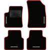 QUEMAR Tappetini Auto per Citroen C3 Aircross I, Bordo Rosso, 4 Ricami | 2017-2024 / Kit Tappeti Moquette e Gomma su Misura / Set 2 Anteriori + 2 Posteriori / Ricami e Colori Personalizzati
