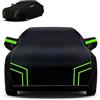 Generico personalizzato telo copriauto impermeabile Compatibile con Alfa Romeo 159 2004-2011,protezione solare,dalla pioggia,dal vento,dalla polvere,adatto a tutte le stagioni(black green)