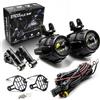 Smartbomb KIT FARETTI AUSILIARI MOTO Omologazione stradale EUROPEA certificato TÜV 100% 40W LED ANTINEBBIA 3000LM IP67+FISSAGGIO TUBOLARE 22-26MM+CABLAGGIO