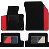 moto-MOLTICO Set di 4 tappetini per auto, in velluto, colore nero, design accattivante, adatto per Peugeot 207 CC 2007 - 2012 (motivo rosso)