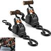 Lomhyve Cinghie di serraggio automatiche, 2 pezzi, cinghia di tensione automatica, 3 m x 25 mm, cinghie di serraggio automatiche con gancio a S, resistenza alla rottura, cinghie con cricchetto per camion