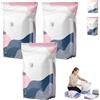 SRXY 2026 No Pump Large Vacuum Storage Compression Bags, 3-Sec Press & Seal Heavy-Duty Space Saver Bags, Reusable Cube Vacuum Seal Bags for Jumbo Bedding, Comforters, Blankets & Clothes (3PCS,L)