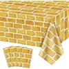 XJLANTTE Tovaglie di mattoni gialli da 4 pezzi Copritavoli da muro di mattoni Decorazione rettangolare di mattoni per la cucina Halloween Ringraziamento Mago Principessa, 51 x 86,6 (Mattone giallo)