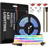 SEZO WS2814 RGBW IC FCOB COB LED striscia 5M 896 LED/m ad alta densità DC24V 12mm RGB+WW (bianco caldo) dimmerabile, striscia luminosa IP30, non impermeabile, per decorazione di interni, progetti fai da te