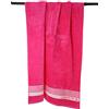 Viterbo Biancheria Telo Mare - Spiaggia - Piscina - Spa - Lancetti In Spugna Jacquard 500Gr - 90X180CM Cotone 100% (Fuxia) (3411)