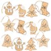 com-four Set di 12 decorazioni per albero di Natale, decorazioni per albero di Natale in 6 disegni natalizi