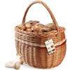 KADAX Cesto in vimini per funghi e spesa, robusto cestino da picnic con manico, cestino per bottiglie e giardino (mix, 44 x 26 x 41 cm)