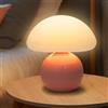 FOGARI Lampada da comodino a forma di fungo, lampada da tavolo a LED, dimmerabile, per soggiorno, camera da letto, comodino, luce laterale (rosa)