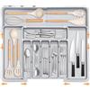 ALAIFU Cassetta portaoggetti per cassetti, grande portaposate espandibile per la cucina, inserto per posate regolabile per cassetti, accessori da cucina in plastica, inserto separatore, grande