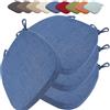 uyeoco 4 Pezzi Cuscino per Sedia da Pranzo Con Lacci, Rimovibile e Facile da Pulire con cerniera - Forma Trapezoidale - Morbido e Resistente Per Cucina, Sala da Pranzo, Ufficio(Color 5,40X38X33X3cm)