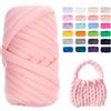 SDNAM Filato Gigante 250g Cotone Grosso Tubolare a Mano Gomitolo di Filato Chunky Yarn per Borse Coperte Cestini Nidi di Animali Domestici Artigianato Fai-da-Te(18@,2 Roll(500g))