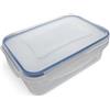 Ecoplast | Superlock Contenitore Plastica con Coperchio 1,5 Lt, Contenitore Ermetico per Alimenti Rettangolare, Trasparente, 22,5x15,2x7,4