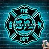 ALICESER Insegna al neon personalizzata per vigile del fuoco, insegna luminosa in metallo con nome personalizzato per arte murale, insegna familiare personalizzata per il papà per la casa, regalo di Natale e