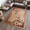 TAPISO Atlas Tappeto Salotto Moderno Pelo Corto Design Astratto Fiori Cornice Motivo Floreale Geometrico tonalità Beige Marrone Oeko-Tex Soggiorno Sala Camera Ufficio 80 x 150 cm