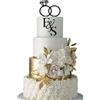 Floruvia Torta Nuziale Decorazioni Torta Anello Diamante Decorazione Torta con 26 Lettere Personalizzabili Iniziali Sposi Segnaletica(Nero)