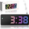 RISVOWO Sveglia Digitale con Display a LED a Specchio, 12/24 Ore, Modalità Snooze, Data, Temperatura, USB/Batteria per Camera da Letto e Ufficio