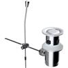 iFealClear Piletta per lavabo da bagno con asta di estrazione, scarico con leva, tappo pop-up con leva a pressione, G 1 1/4, cromato