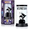 WOW! STUFF Light Revealers Wednesday Addams - Lampada notturna a 360° con spegnimento automatico, alimentazione USB o a batteria, decorazione portatile per camera da letto per bambini e adulti, regalo