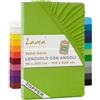Lavea® Lenzuolo con Angoli Singolo 90x200 cm - Jersey 100% Cotone - Per Materassi Topper fino a 10 cm - Con Elastico Tutto Intorno - Certificato OEKO-TEX - Verde Mela